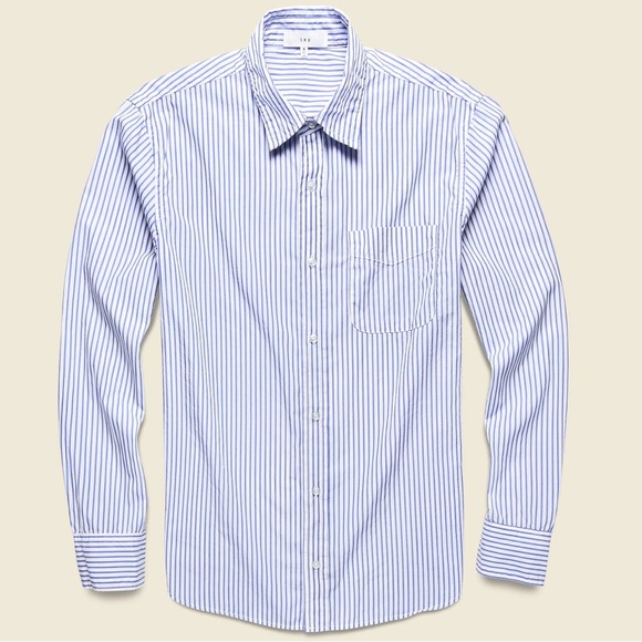 Save Khaki Striped Standard Shirt - Blue - Picture 1 of 5